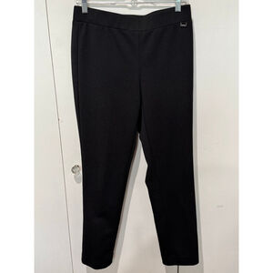 Women's Anne Klein Black textured pull-on Ankle stretch Pants S